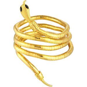 Flexible Snake Necklace and Bracelet Alloy Gold Adjustable Halloween Gift